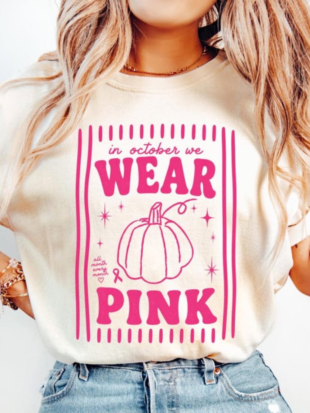 In October We Wear Pink T-Shirt, Breast Cancer Awareness Shirt